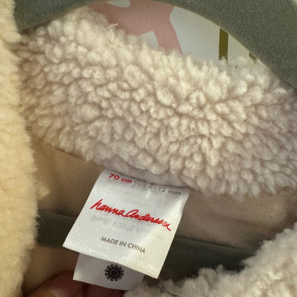 Hanna Andersson Cream Sherpa Kids Jacket - Picture 3 of 3